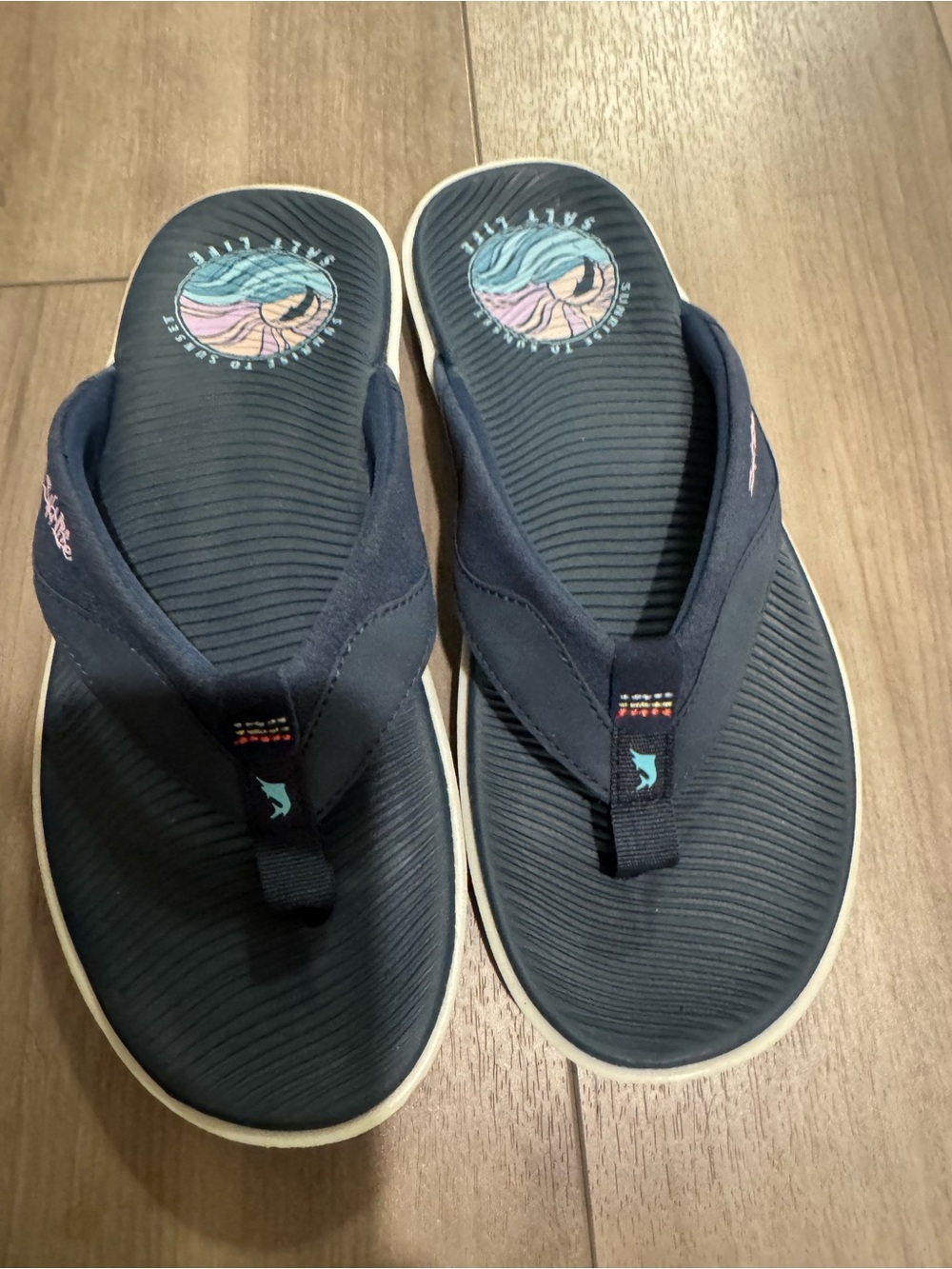 Salt life Women’s Navy Blue Flip Flops - Comfortable Beach Sandals